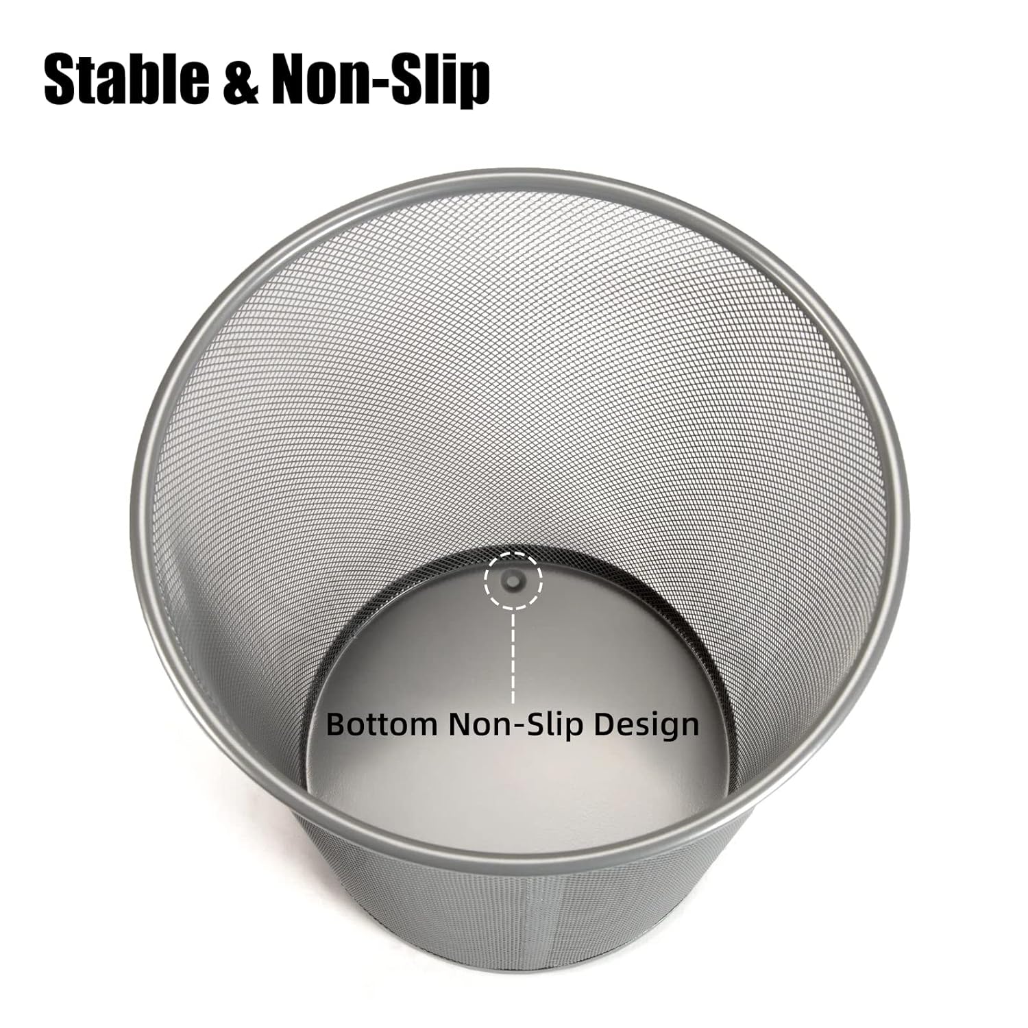 20PCS 6 Gal Silver Mesh Trash Cans, 6 Gal Mesh Office Trash Can, Recycling Garbage Container Bin for Office & Home