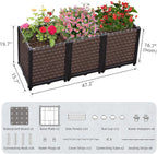 Large Planters for Outdoor Plants - Deepened 20" H, Raised Beds for Gardening Self Watering, Elevated Planter Box with Legs, Rectangular Garden Planters for Outdoor Plants Flowers, 47.2"L x 15.7"W