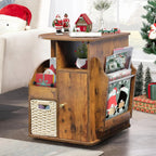 Multi Storage Rotating Side Table