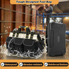 Hard Bottom Tool Bag, Electrician Tool Bag, 15 inch Tool Bag Organizer, 1680D Open Top Tool Bag,Tool Bags for Men Heavy Duty, Electrical Mechanic Reflective Waterproof Wide Mouth Tool Bag