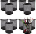 TooCust Black Mesh Pen Holder,12 Pack Square Pencil Cups,Classroom Organization,Pencil Holders,Wire Mesh Pen Holder Makeup Brush Holders Pencil Cup for Desk,Office Supplies, 3.8" H.