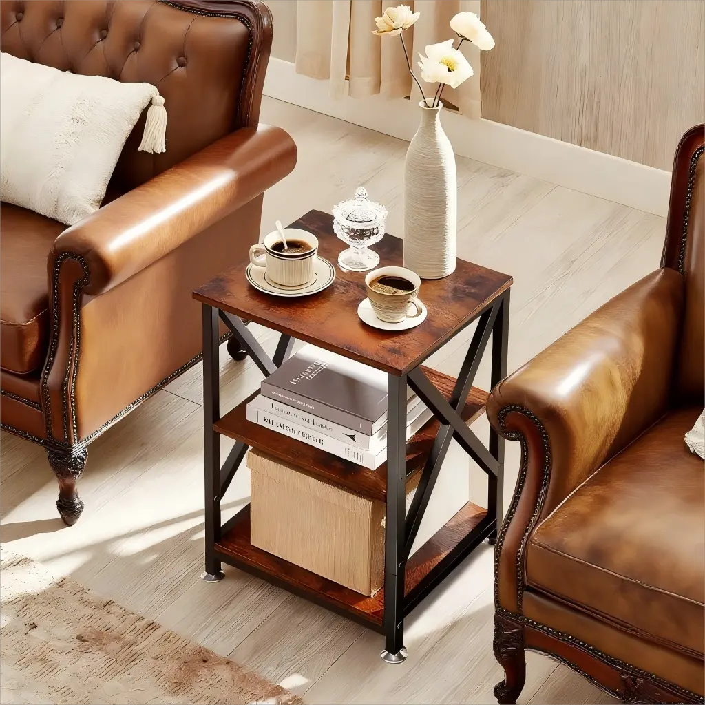 Adjustable X-Frame End Table