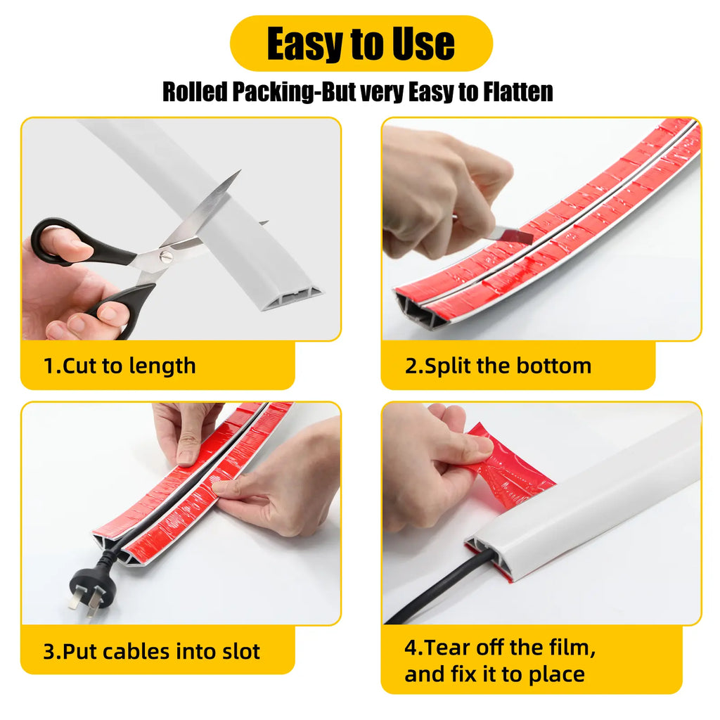 6.5FT White Floor Cable Cover