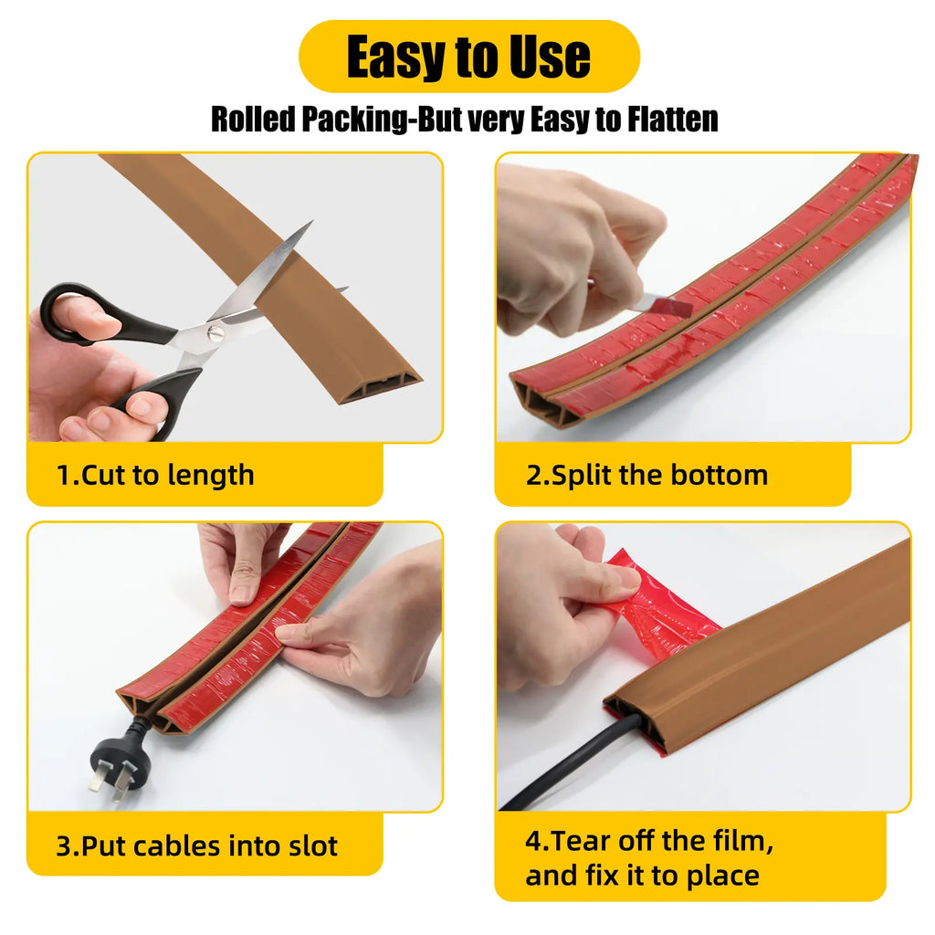 6.5FT Brown Floor Cable Cover