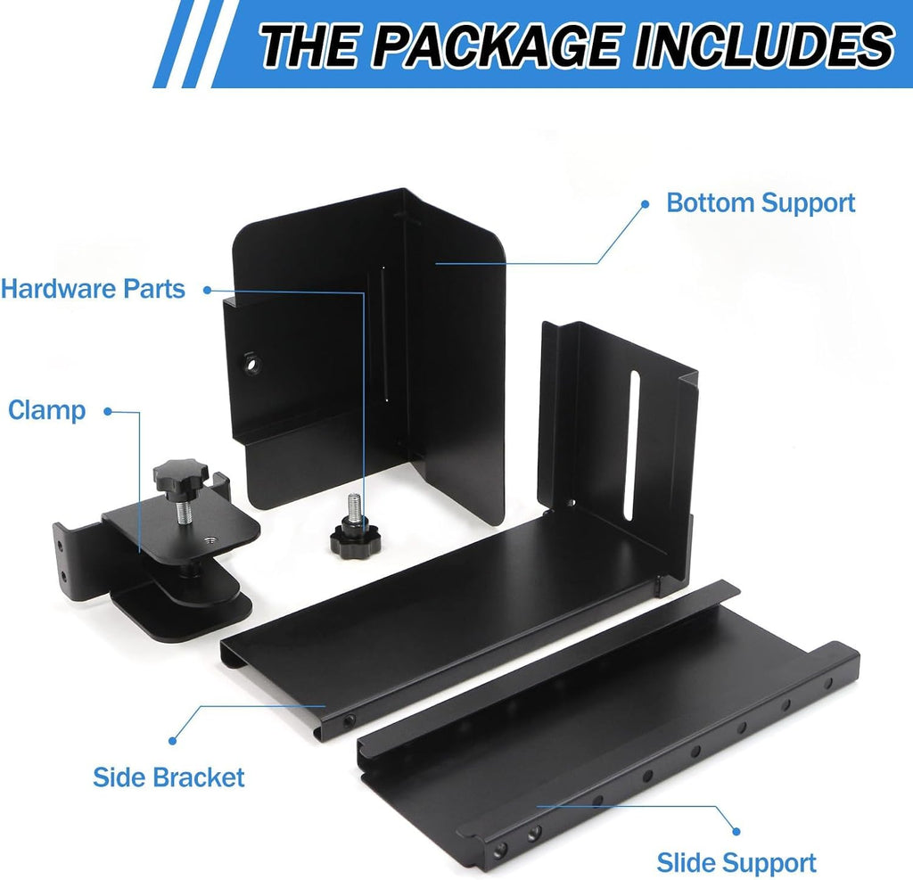 Adjustable Clamp-On PC Tower Mount