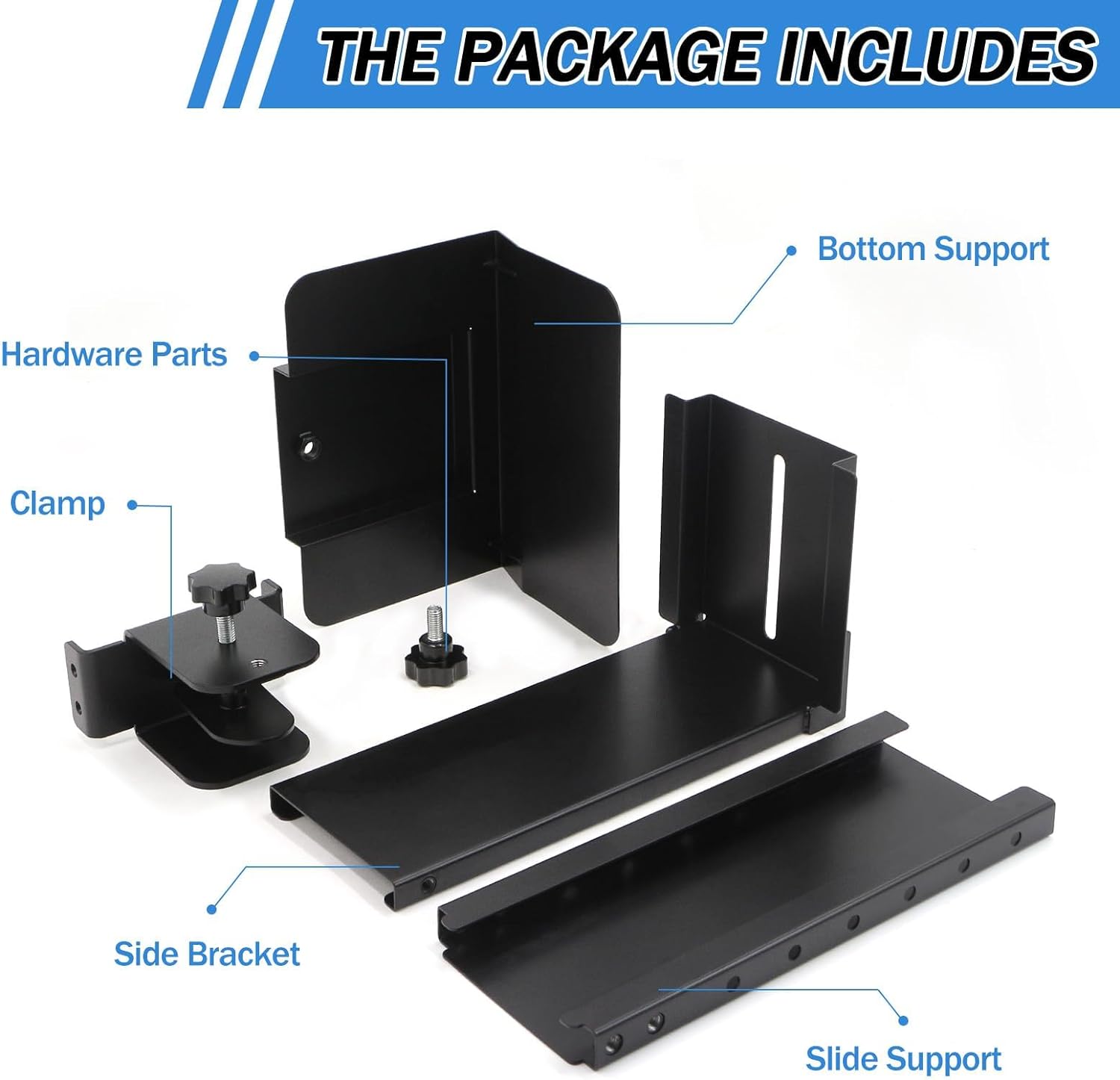 Adjustable Clamp-On PC Tower Mount