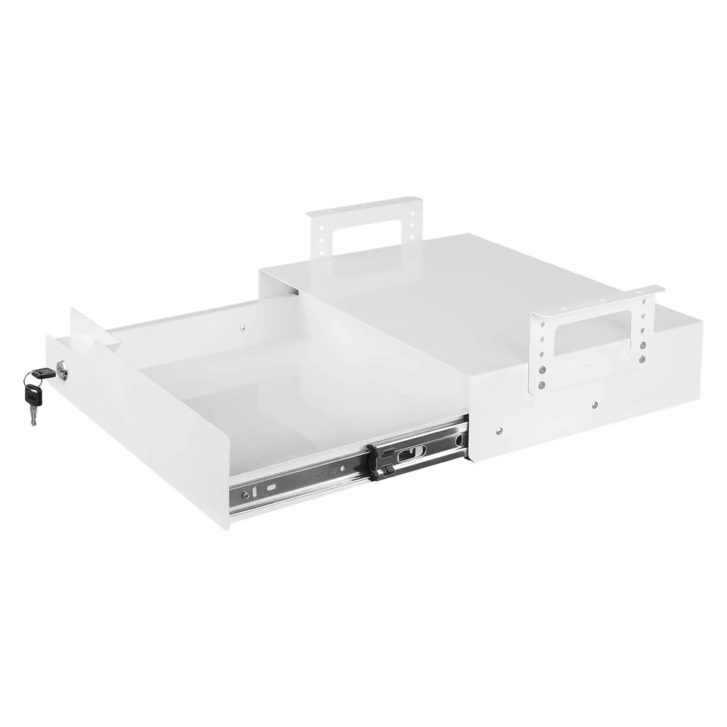 Adjustable Lockable Sliding Under Desk Drawer with Tall Brackets