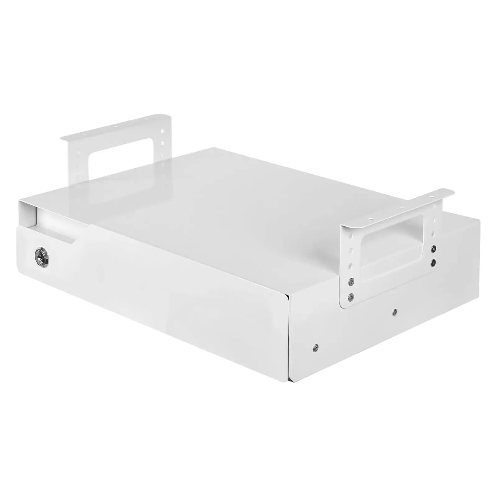 Adjustable Lockable Sliding Under Desk Drawer with Tall Brackets