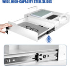 Adjustable Lockable Sliding Under Desk Drawer with Tall Brackets