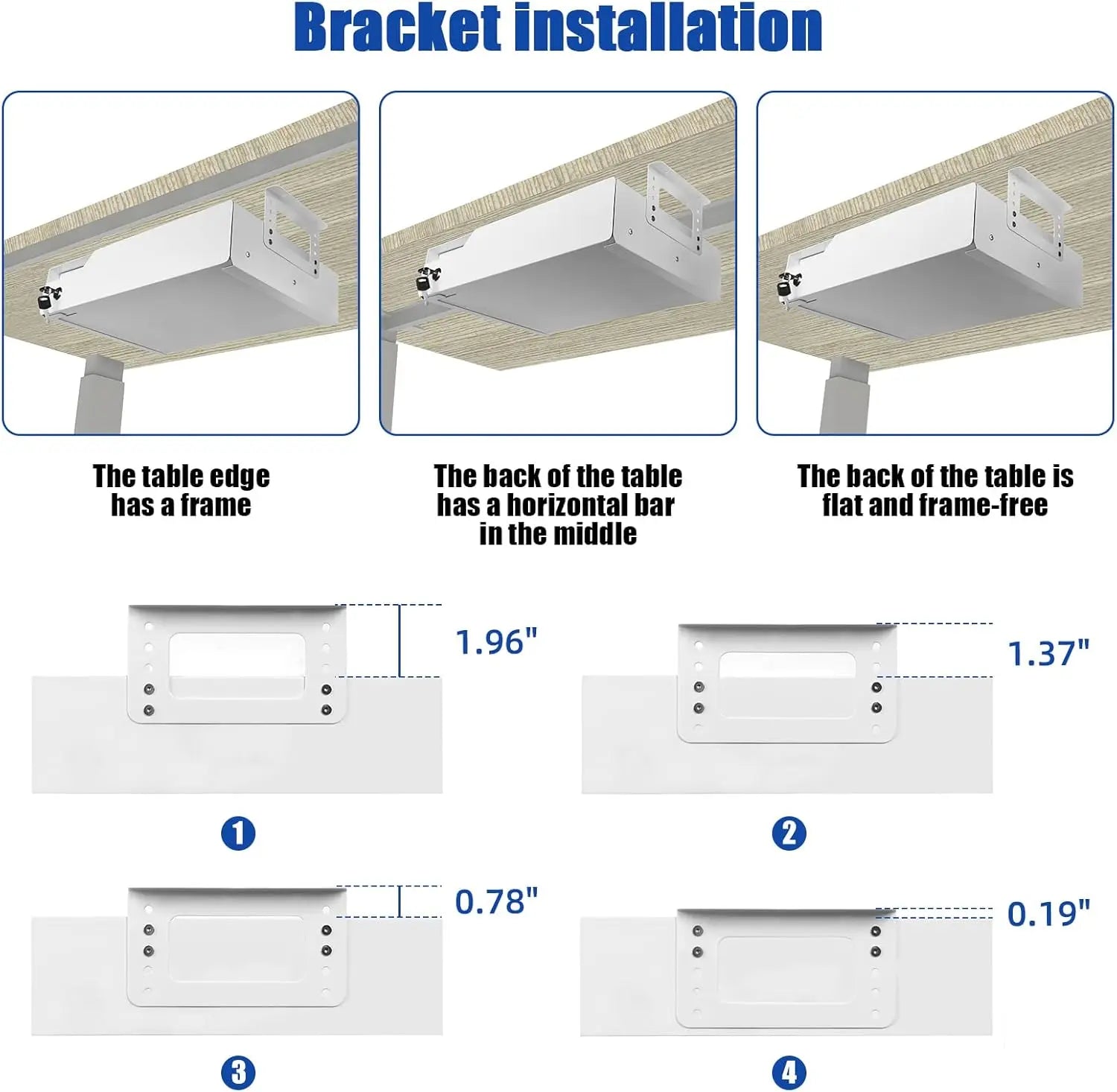 Adjustable Lockable Sliding Under Desk Drawer with Tall Brackets