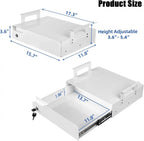 Adjustable Lockable Sliding Under Desk Drawer with Tall Brackets