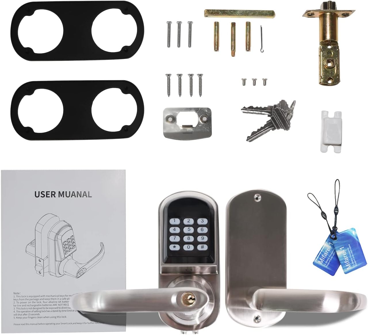 Auto-Lock Keypad Door Lock with Left Handle