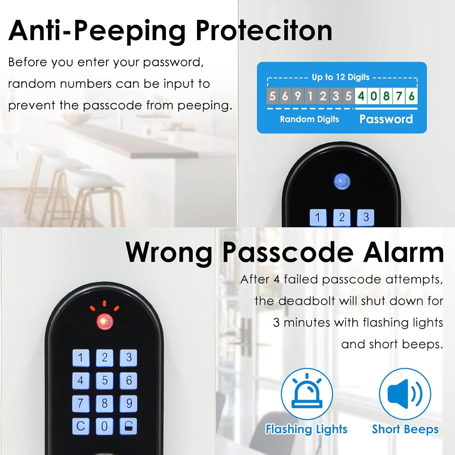 Auto-locking Customizable Code Electronic Door Lock