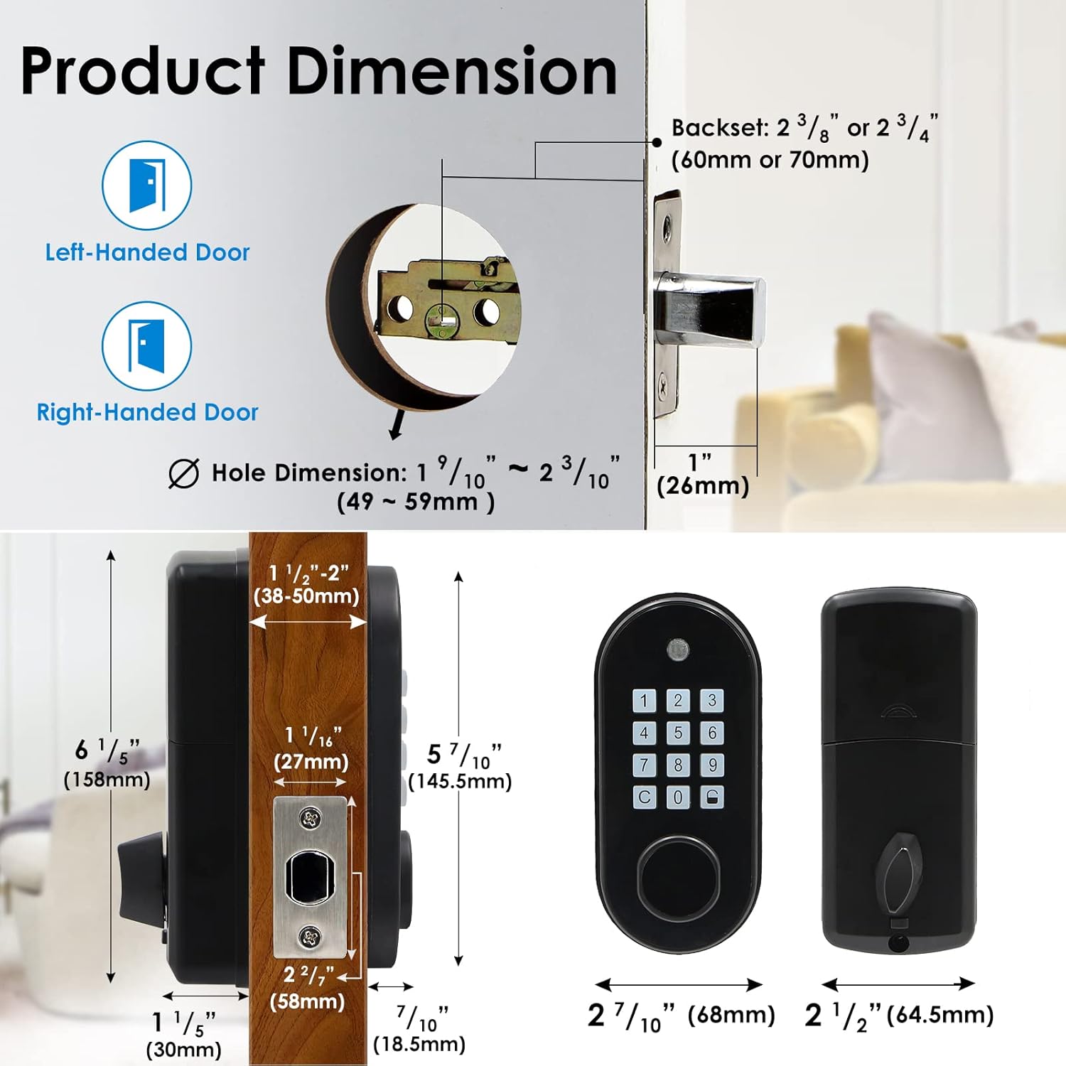 Auto-locking Customizable Code Electronic Door Lock