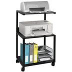 Black Rolling 3-Tier Printer Stand