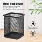 Black Square Mesh Pen Holder-12 Pcs