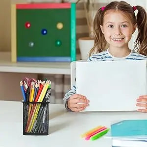 Black Square Mesh Pen Holder-12 Pcs