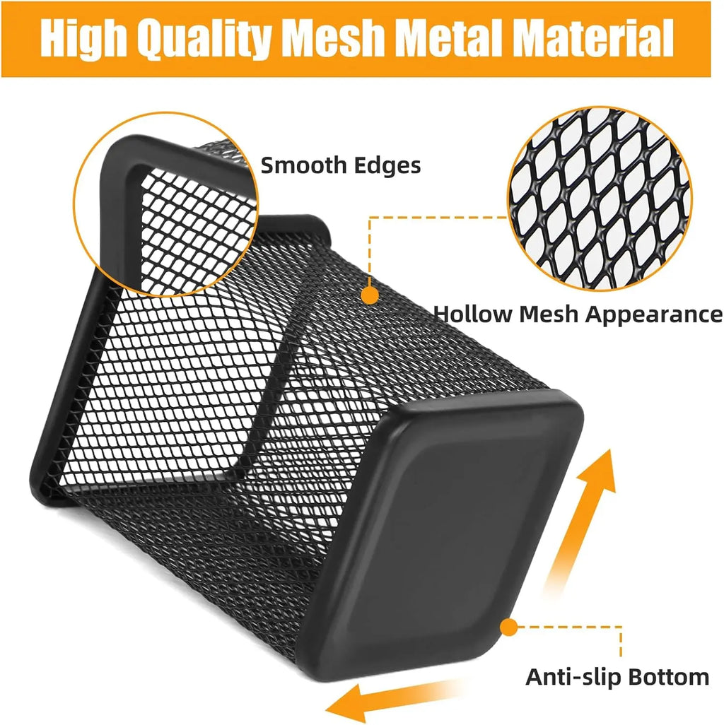 Black Square Mesh Pen Holder-12 Pcs