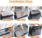 Commercial Insulated Bags For Food Delivery 16.5" x 11.4" x 11.8", Waterproof & Foldable Catering Bag Food Deliveries