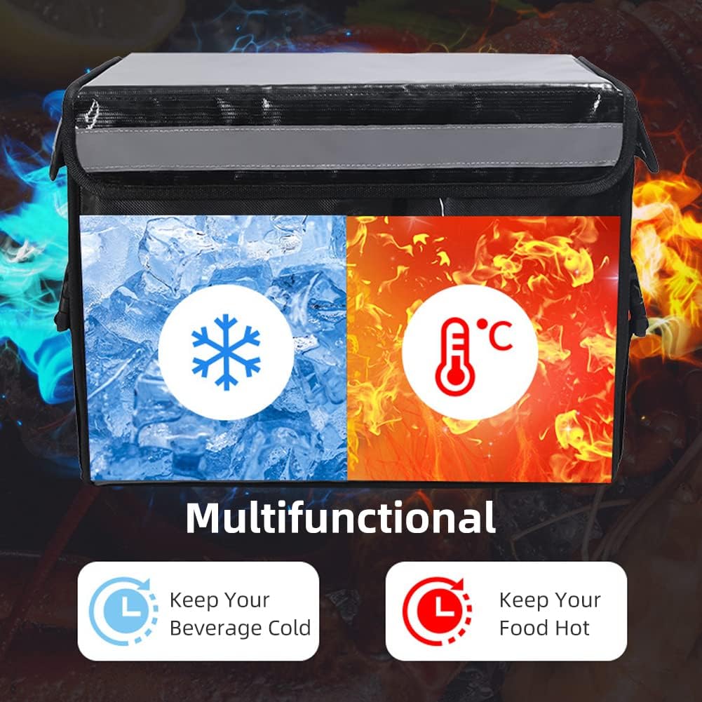 Commercial Insulated Bags For Food Delivery XL - 18.1" x 13.8" x 13.8", Waterproof & Foldable Catering Bag Food Deliveries