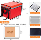 Commercial Red Insulated Bags For Food Delivery XL - 18.1" x 13.8" x 13.8", Waterproof & Foldable Catering Bag Food Deliveries