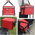 Commercial Red Insulated Bags For Food Delivery XL - 18.1" x 13.8" x 13.8", Waterproof & Foldable Catering Bag Food Deliveries