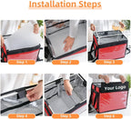 Commercial Red Insulated Bags For Food Delivery XL - 18.1" x 13.8" x 13.8", Waterproof & Foldable Catering Bag Food Deliveries