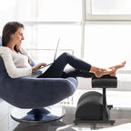 Ergonomic Extra-Wide Leather Adjustable Footrest
