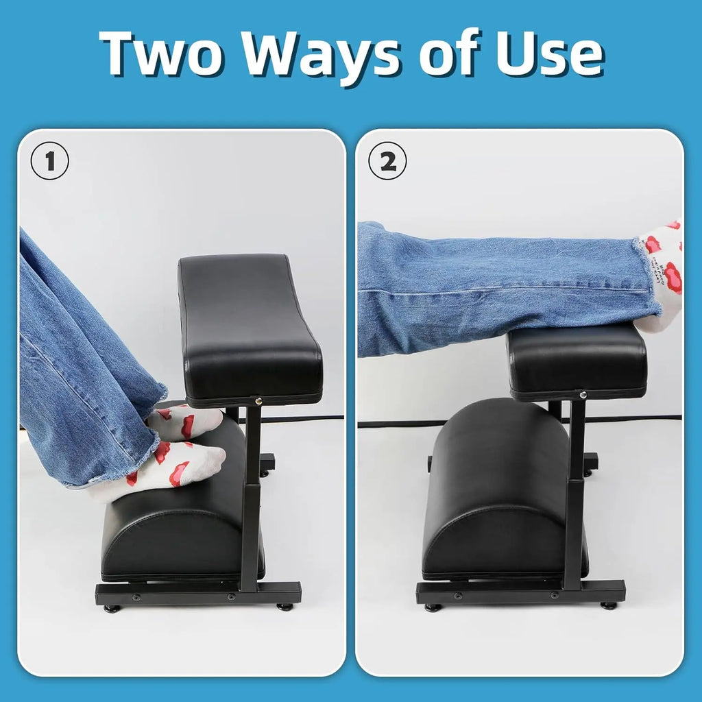 Ergonomic Extra-Wide Leather Adjustable Footrest