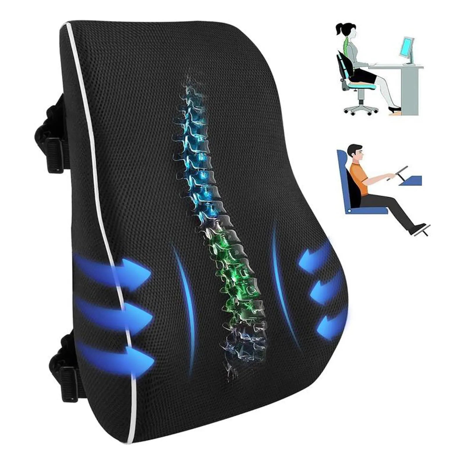 Ergonomic Lumbar Support Breathable Foam Cushion