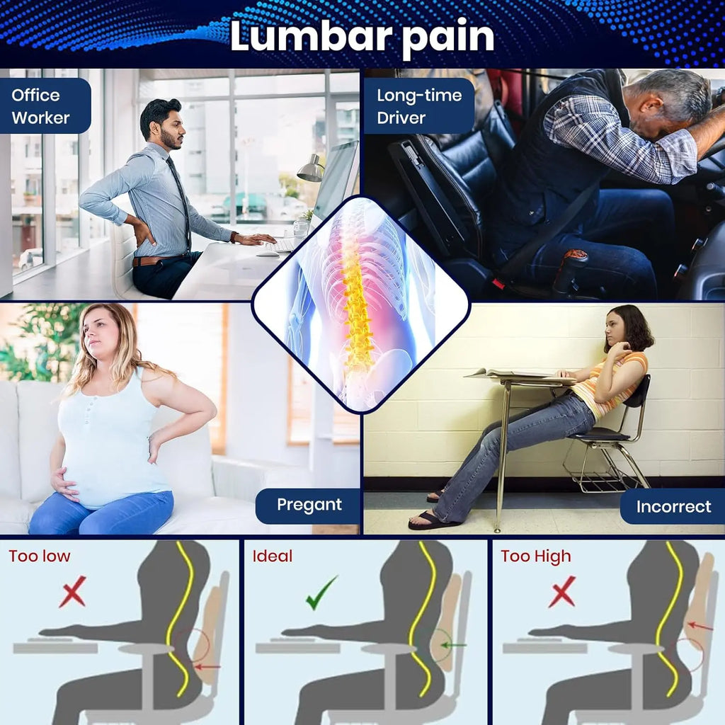 Ergonomic Lumbar Support Breathable Foam Cushion