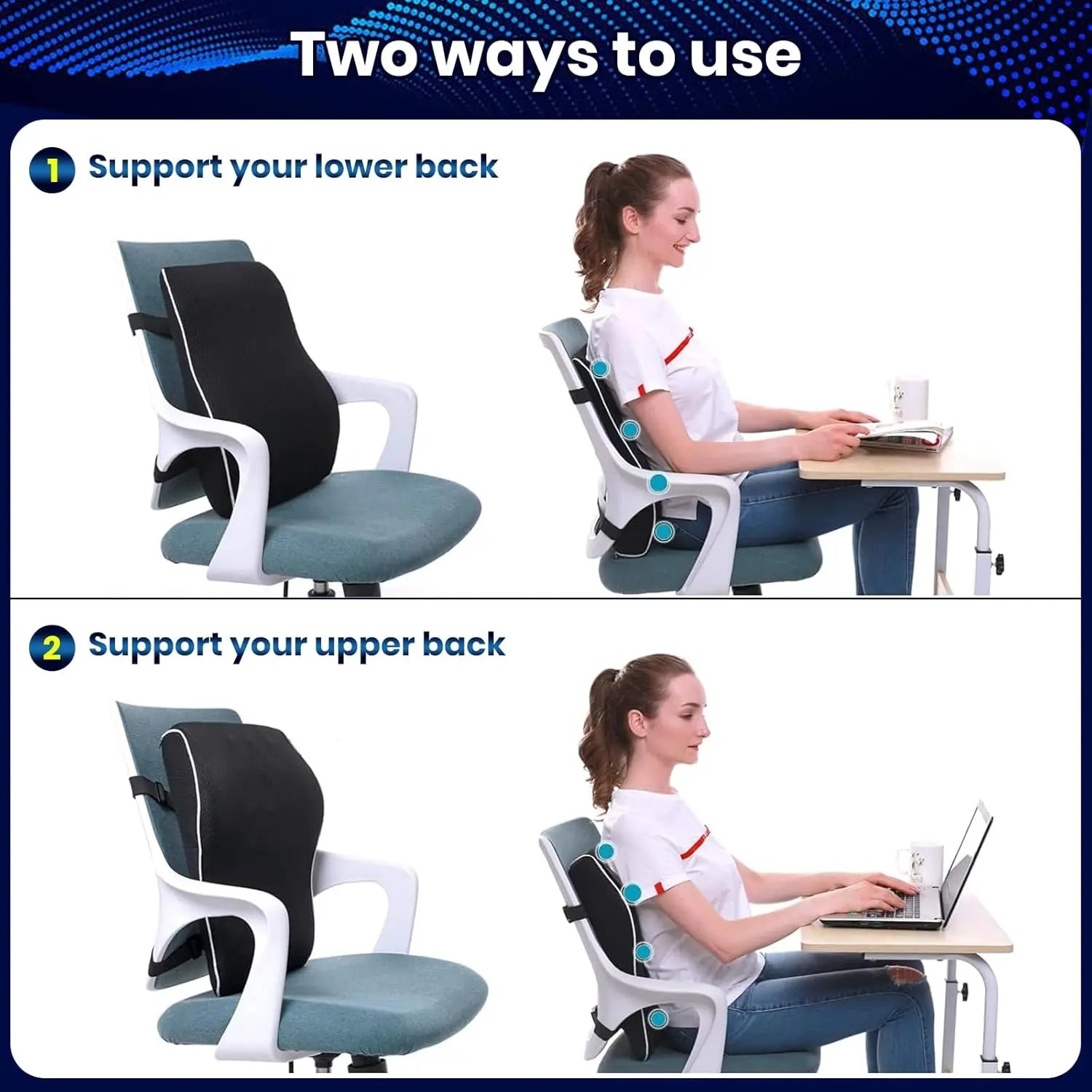 Ergonomic Lumbar Support Breathable Foam Cushion