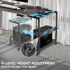 Adjustable 2-Tier Mobile CPU Rack with Wheels