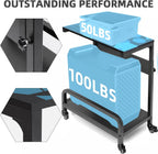 Adjustable 2-Tier Mobile CPU Rack with Wheels