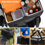 Insulated Bags for Food Delivery with Cup Holder 17.3" x 13.5" x 12.5", Waterproof Commercial Insulated Food Delivery Bag Drink Carriers