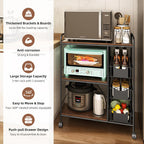 Kitchen Carts on Wheels with Storage,13.8" D x 28" W x 35.5" H, Rolling Microwave Cart,Kitchen Microwave Cart with Storage,Microwave Carts for Kitchen Storage Rack,Bakers Rack with Storage