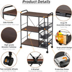 Kitchen Carts on Wheels with Storage,13.8" D x 28" W x 35.5" H, Rolling Microwave Cart,Kitchen Microwave Cart with Storage,Microwave Carts for Kitchen Storage Rack,Bakers Rack with Storage