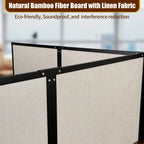 L-Shaped 2-Person Cubicle Desk with Privacy Panels