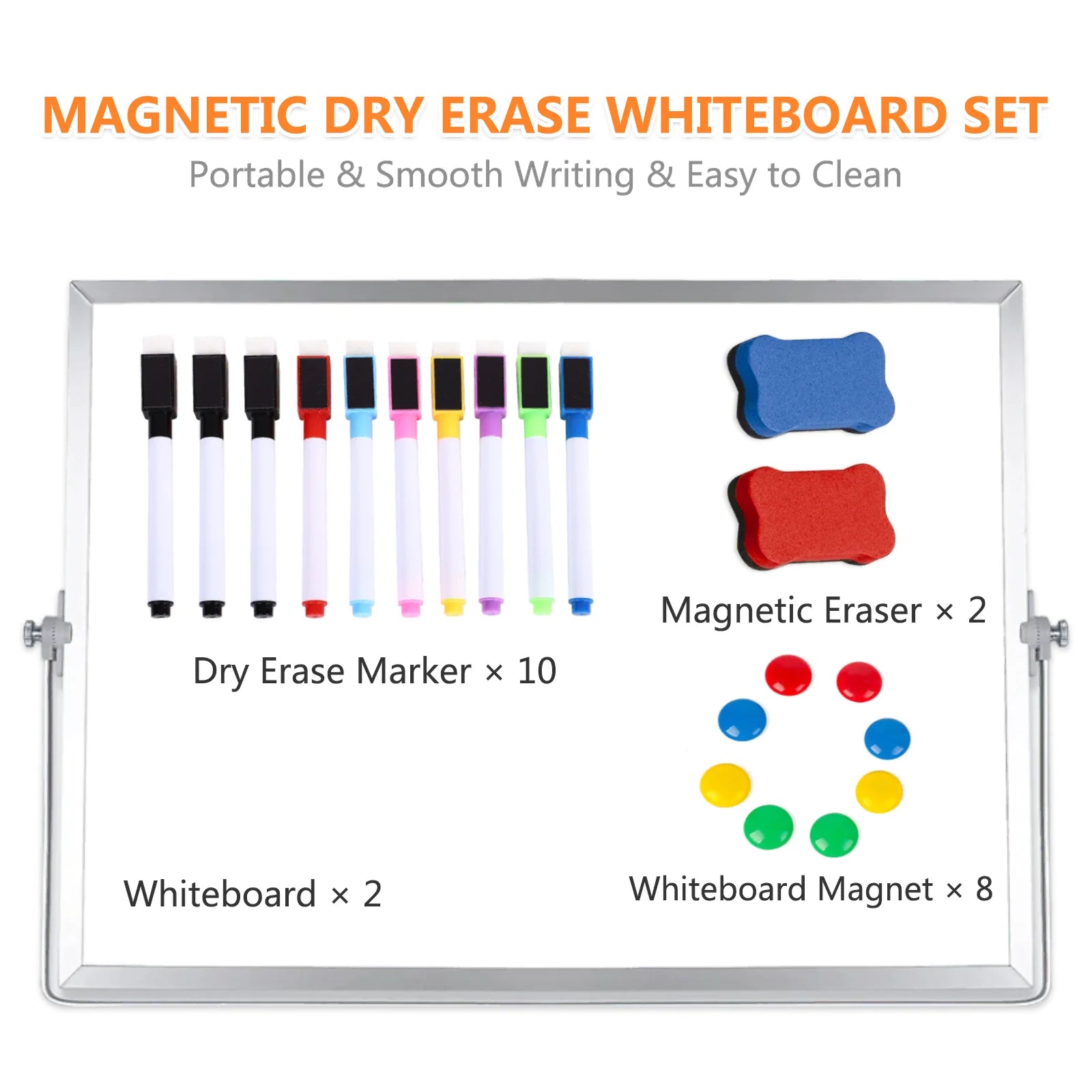 Large Dry Erase Magnetic Desktop Whiteboard-2 Pcs