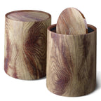 Open Top Wood Grain Plastic Trash Can-2 Pcs.