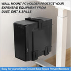 PC Wall Mount Adjustable Bracket Open Frame, Width Adjustable from 5.2" to 8.5", Thickened Steel Computer Tower Wall Mount for Full Tower Computer, PC Holder for Home Office Computer Case CPU Holder