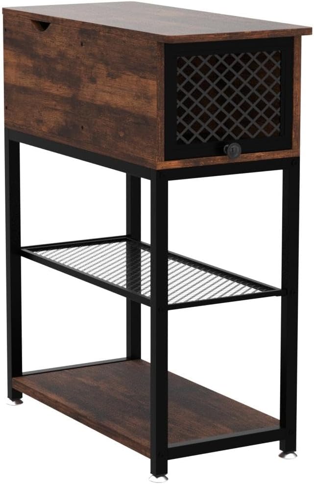 Side Table Living Room with USB Ports and Outlets