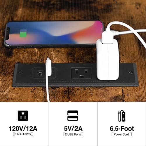 Side Table Living Room with USB Ports and Outlets