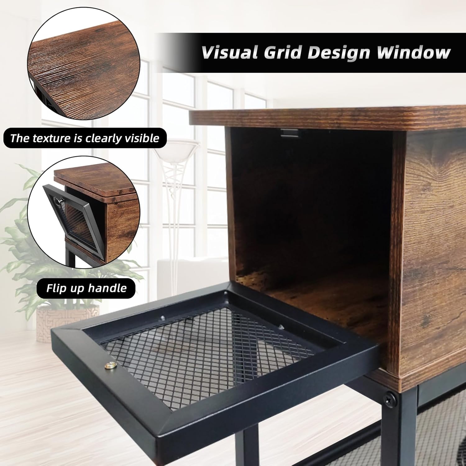 Side Table Living Room with USB Ports and Outlets