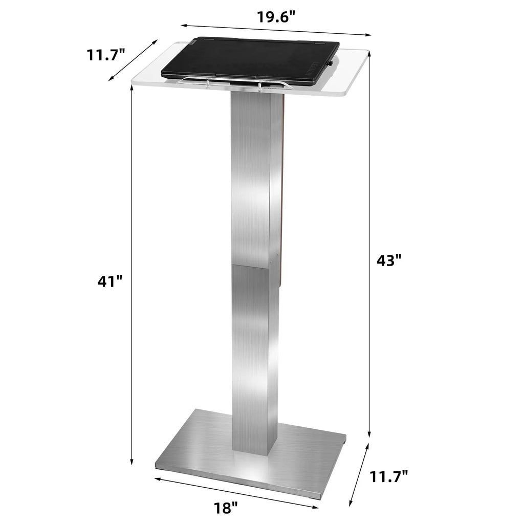 Stainless Steel Podium Stand with Acrylic Reading Surface