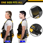 Tool Vest Electrician, Hi Vis Work Tool Vest for Men, Adjustable Carpenter Vest, 17 Pockets Tool Vest for Construction Workers