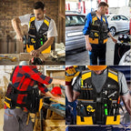 Tool Vest Electrician, Hi Vis Work Tool Vest for Men, Adjustable Carpenter Vest, 17 Pockets Tool Vest for Construction Workers