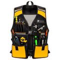 Tool Vest Electrician, Hi Vis Work Tool Vest for Men, Adjustable Carpenter Vest, 17 Pockets Tool Vest for Construction Workers