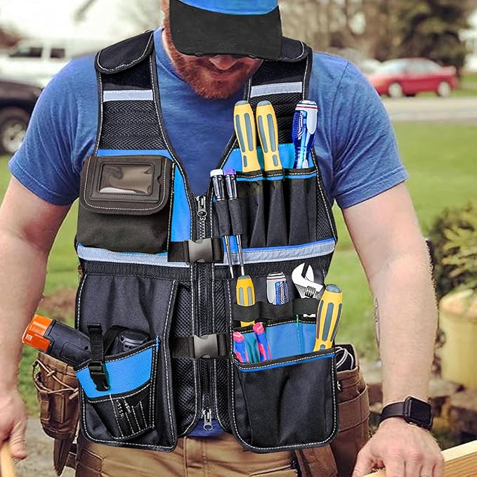 Tool Vest Electrician, Tool Vest for Men, Work Tool Vest
