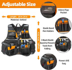 Tool Vest, Tool Vest Electrician, Tool Vest for Carpenters, Tool Vest for Men, Tool Vest for Handyman, Work Tool Vest
